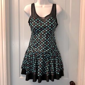 Black one piece skirted maternity bathing suit